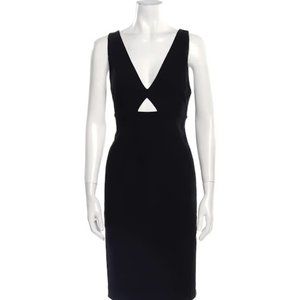 Black Alice + Olivia Plunge Neckline Knee-Length Dress size 8